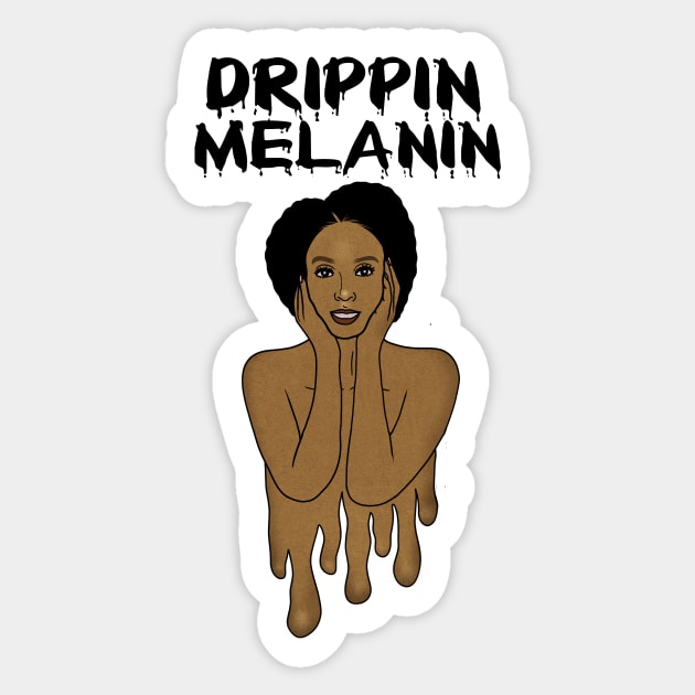 Drippin Melanin Afro Black History Sticker by logiamerch